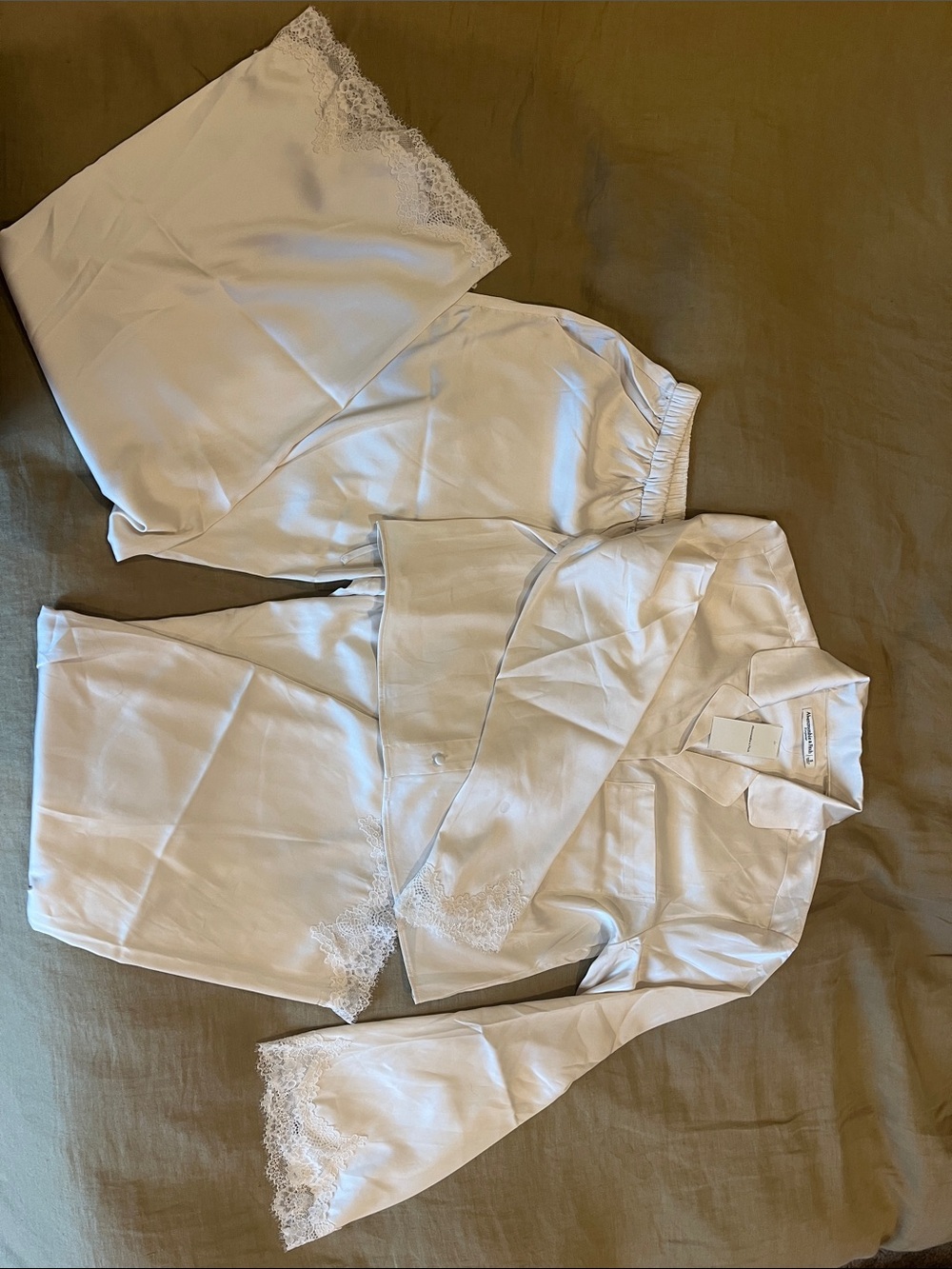 Abercrombie & Fitch Cream Satin Sleepwear
